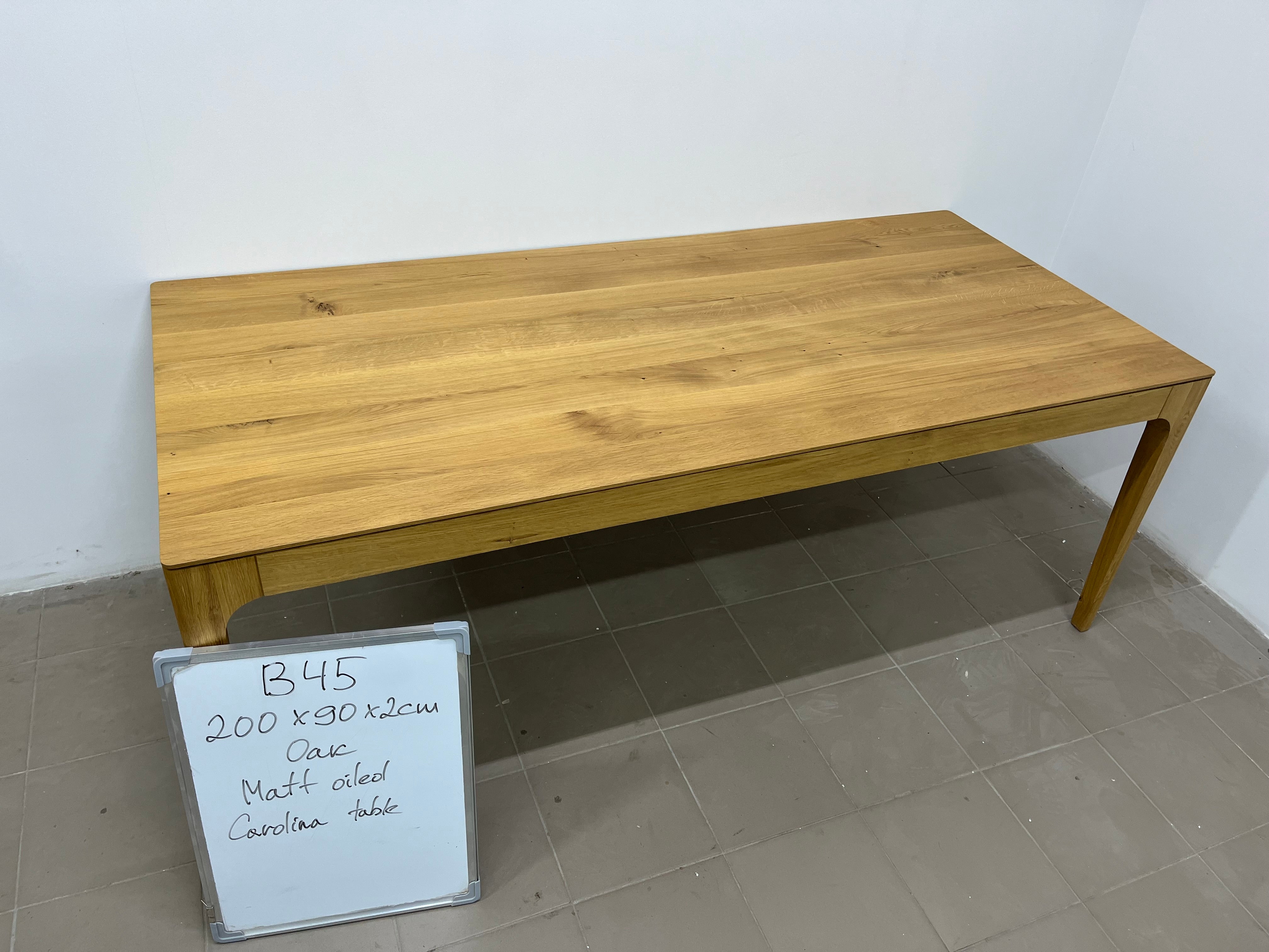 CAROLINA | Tisch aus Eiche | 200 x 90 x 2 cm | B45 Lagerbestand