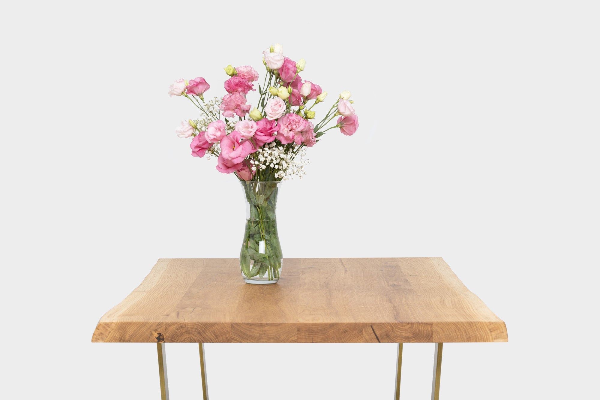 MILANO | Table à manger Live Edge avec plateau en chêne et pieds en acier