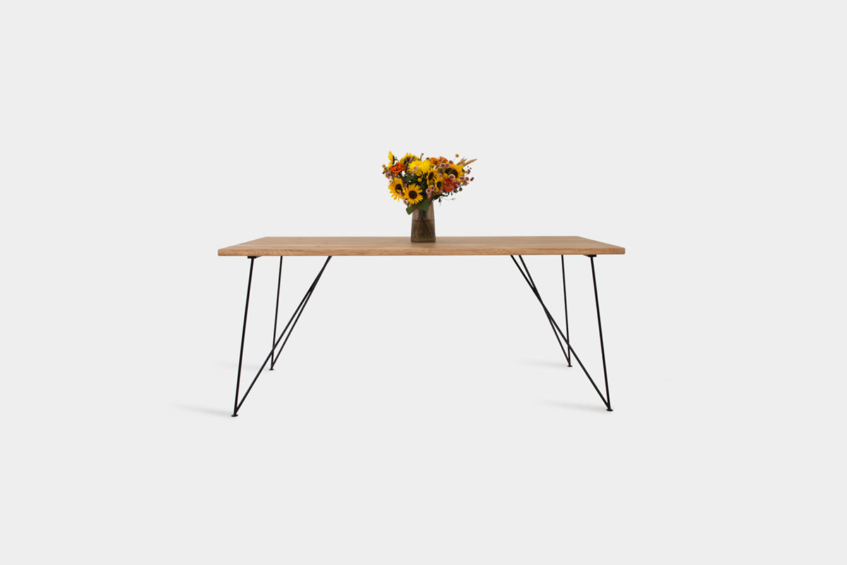 Bauhaus Walnut Dining Table on Metal Legs | AEMILIA-Hardman Design