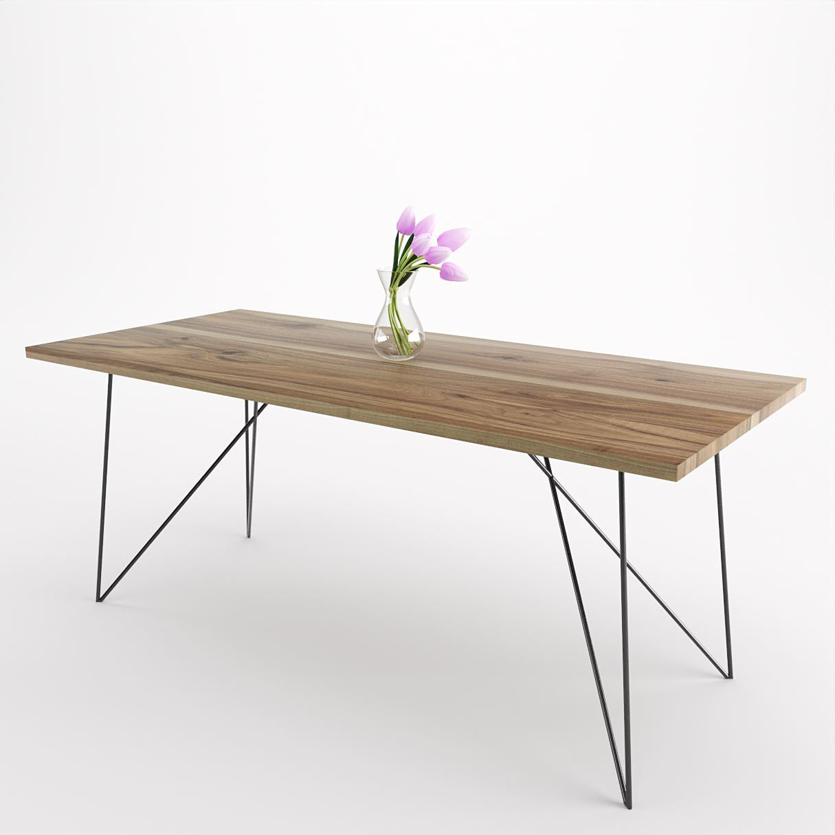 Bauhaus Walnut Dining Table on Metal Legs | AEMILIA-Hardman Design