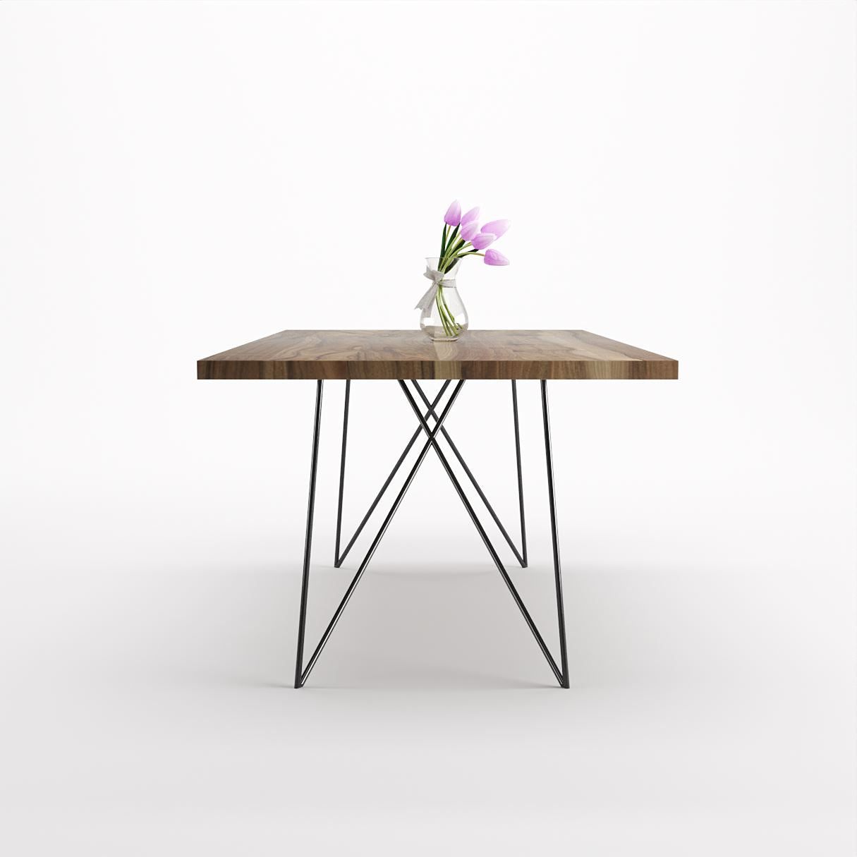 Bauhaus Walnut Dining Table on Metal Legs | AEMILIA-Hardman Design