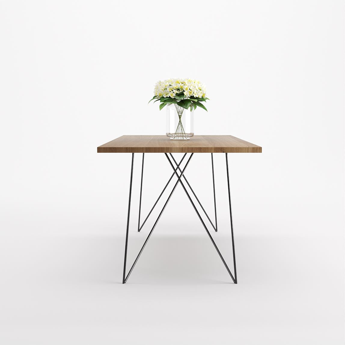 Bauhaus Walnut Dining Table on Metal Legs | AEMILIA-Hardman Design