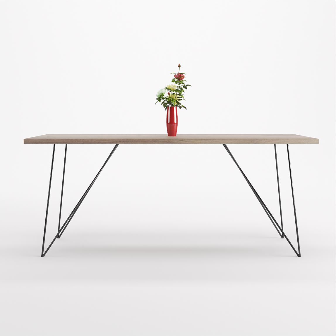 Bauhaus Walnut Dining Table on Metal Legs | AEMILIA-Hardman Design