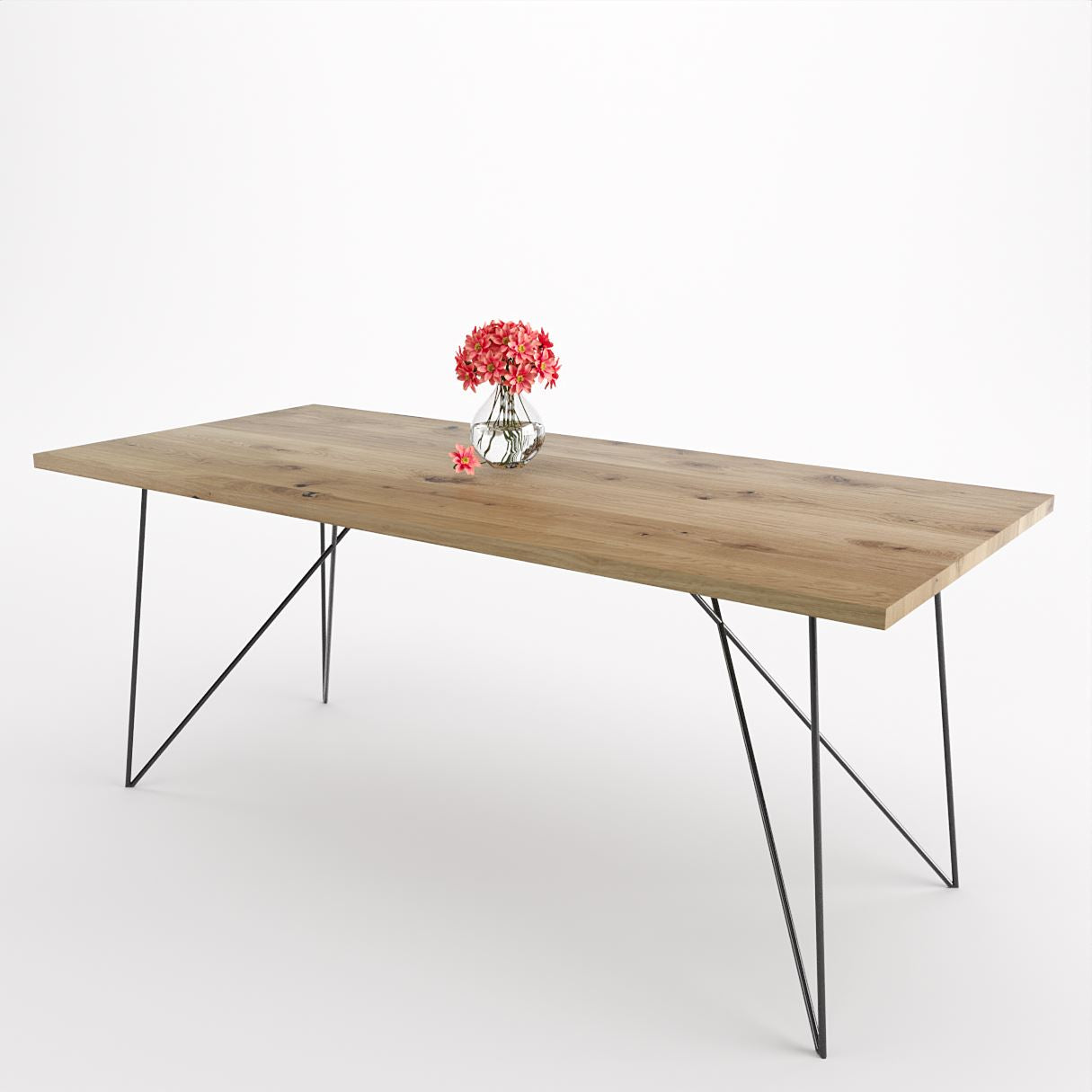 Bauhaus Walnut Dining Table on Metal Legs | AEMILIA-Hardman Design