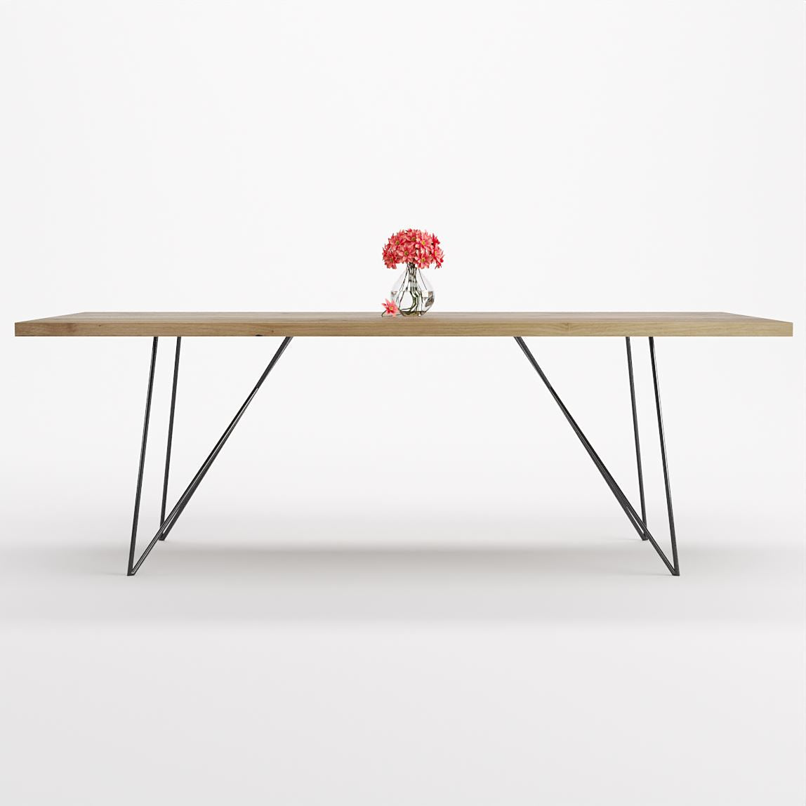 Bauhaus Walnut Dining Table on Metal Legs | AEMILIA-Hardman Design