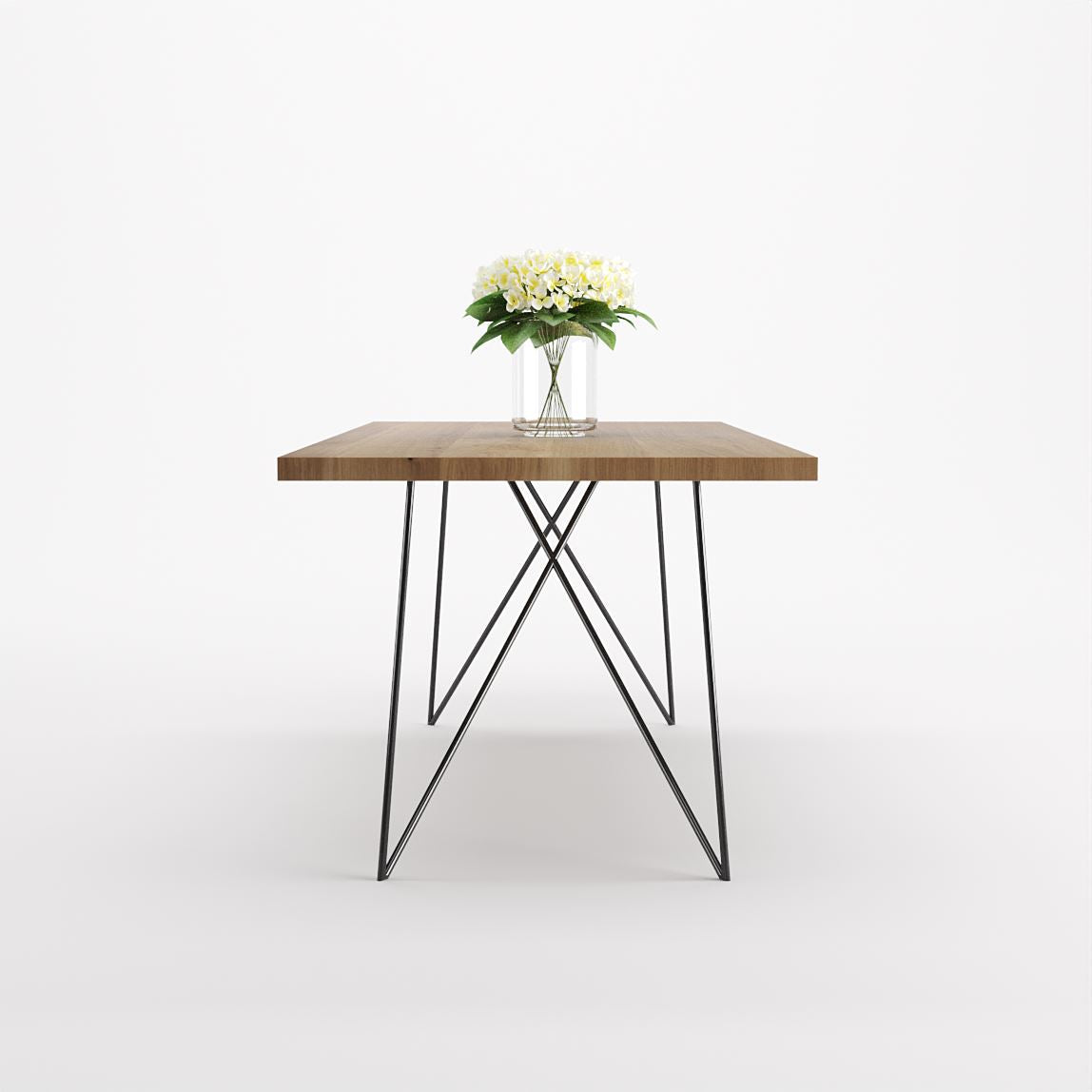 Bauhaus Walnut Dining Table on Metal Legs | AEMILIA-Hardman Design