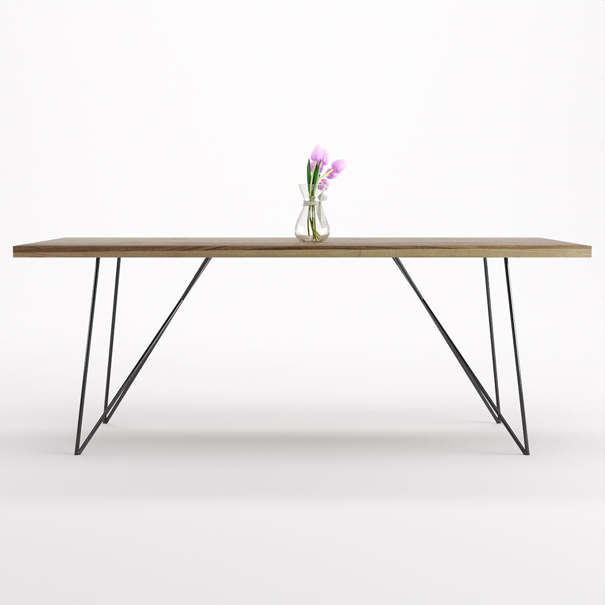 Bauhaus Walnut Dining Table on Metal Legs | AEMILIA-Hardman Design