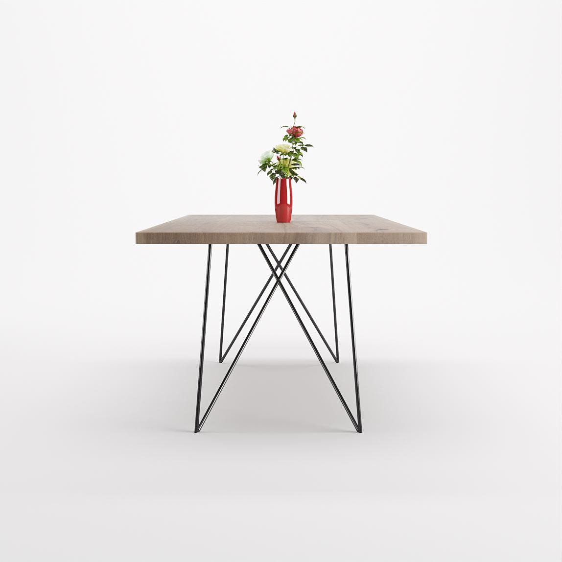 Bauhaus Walnut Dining Table on Metal Legs | AEMILIA-Hardman Design