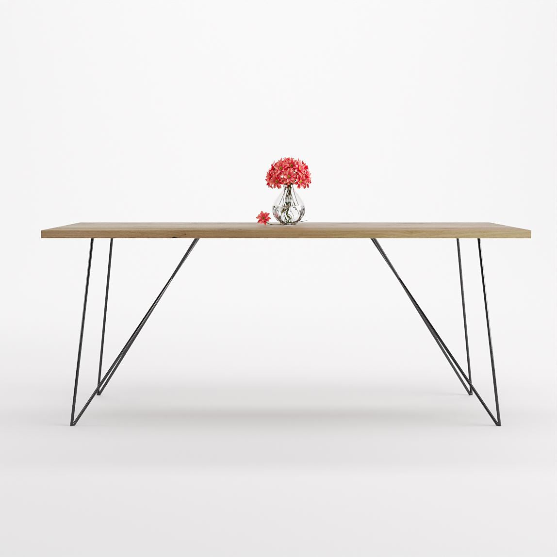 Bauhaus Walnut Dining Table on Metal Legs | AEMILIA-Hardman Design