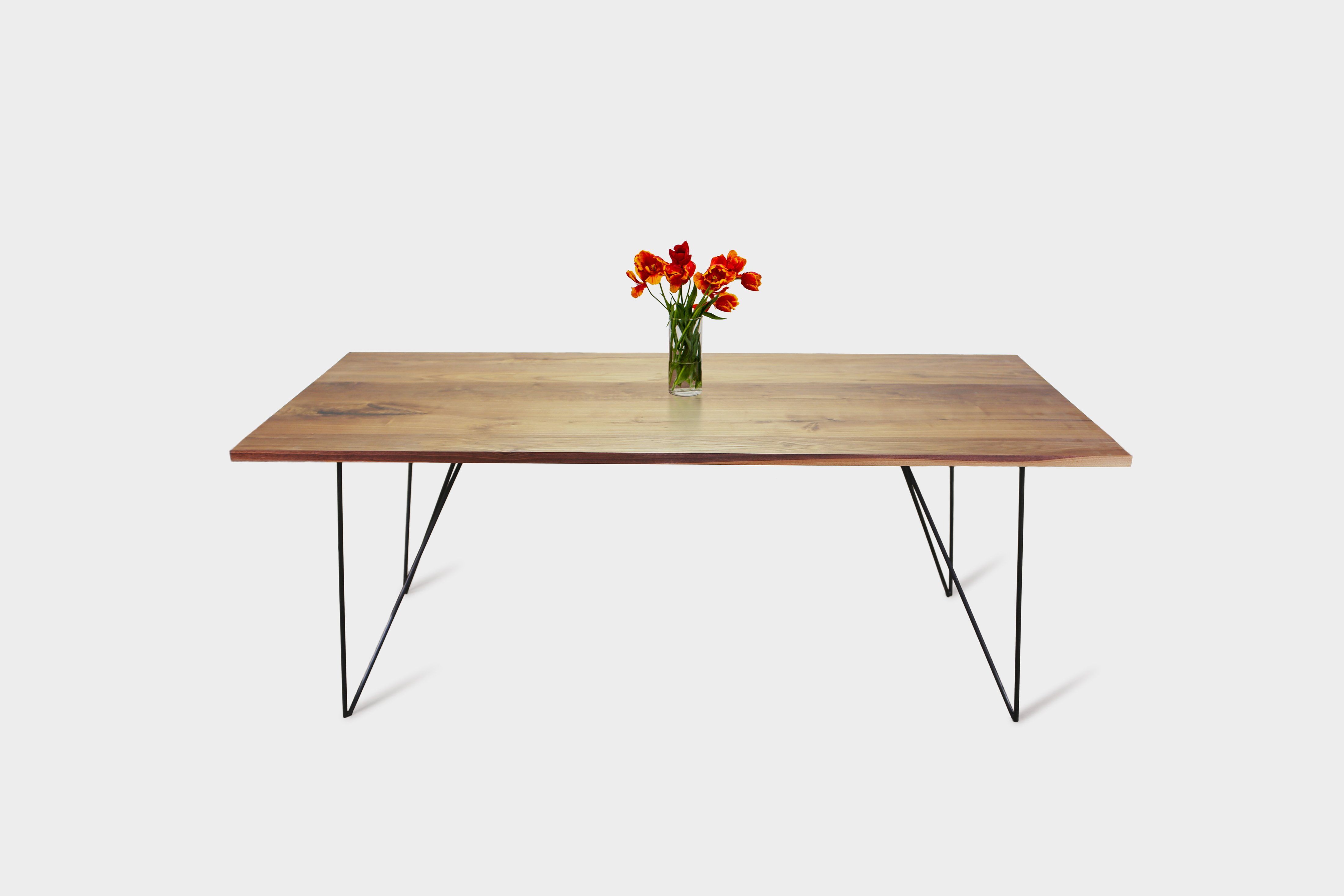 Bauhaus Walnut Dining Table on Metal Legs | AEMILIA-Hardman Design