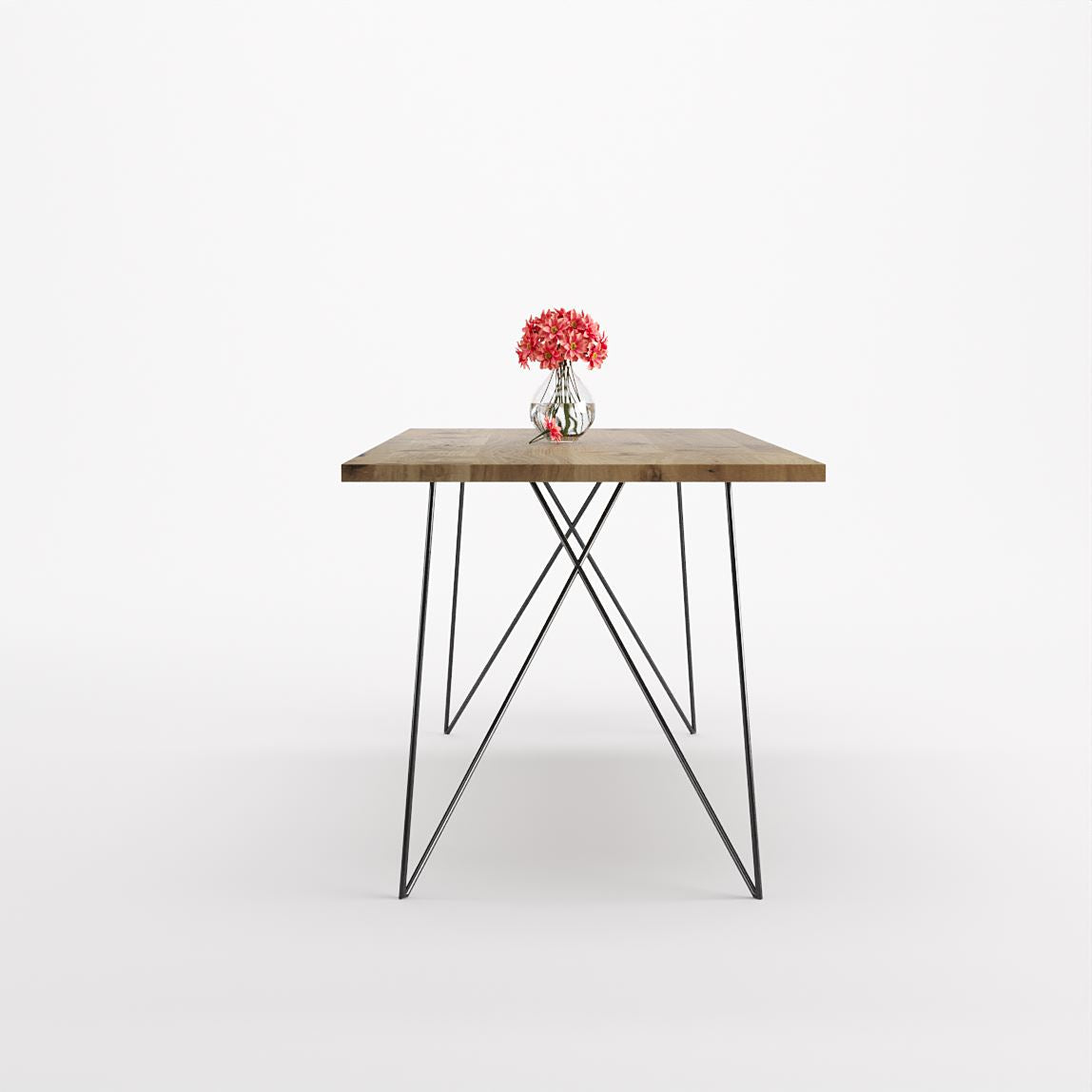 Bauhaus Walnut Dining Table on Metal Legs | AEMILIA-Hardman Design