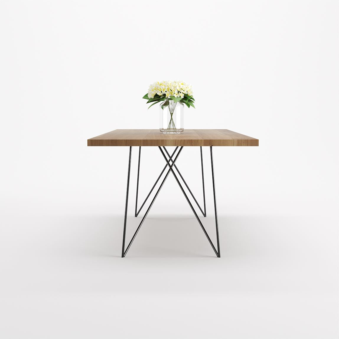 Bauhaus Walnut Dining Table on Metal Legs | AEMILIA-Hardman Design