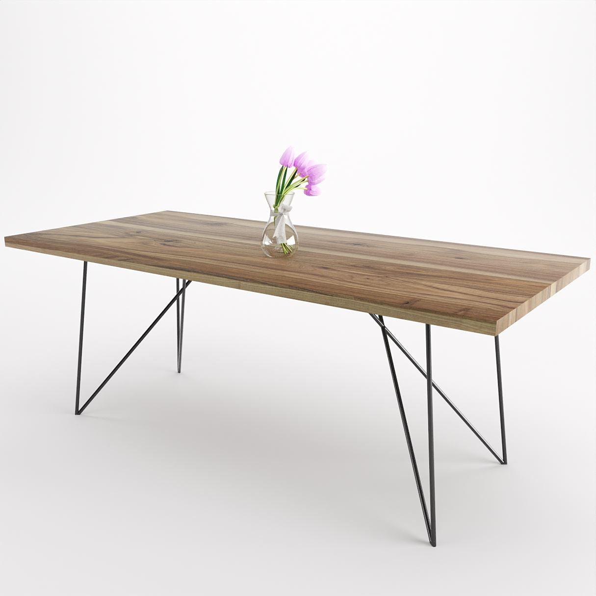 Bauhaus Walnut Dining Table on Metal Legs | AEMILIA-Hardman Design