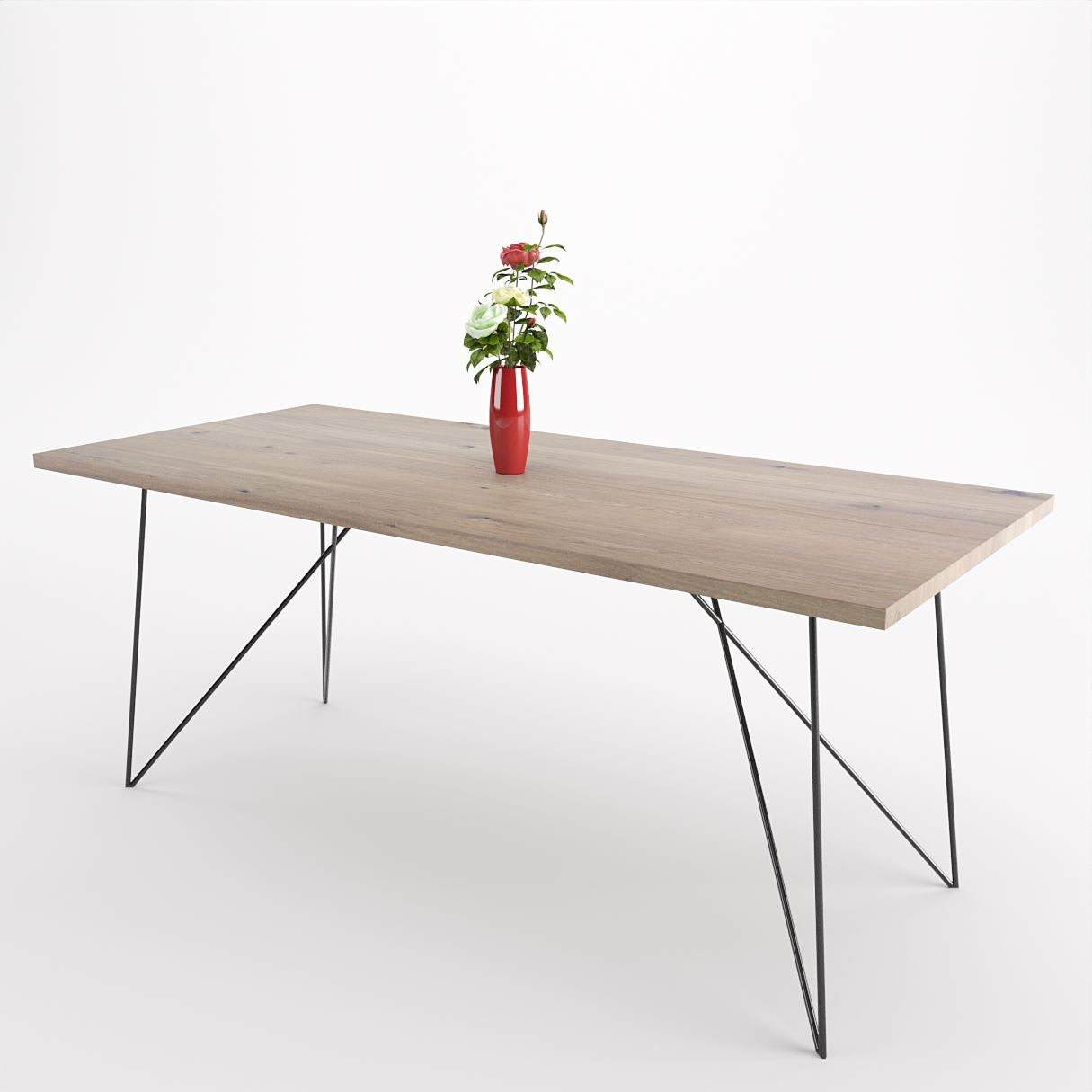 Bauhaus Walnut Dining Table on Metal Legs | AEMILIA-Hardman Design