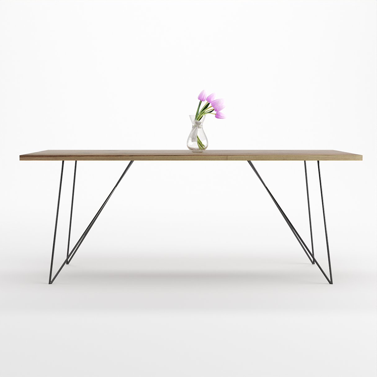 Bauhaus Walnut Dining Table on Metal Legs | AEMILIA-Hardman Design