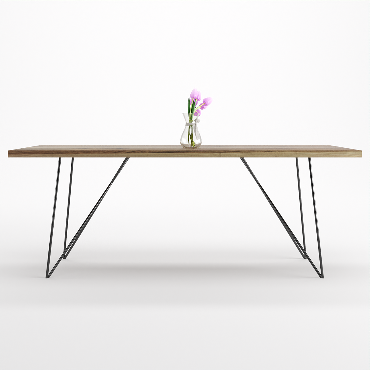 Bauhaus Walnut Dining Table on Metal Legs | AEMILIA-Hardman Design