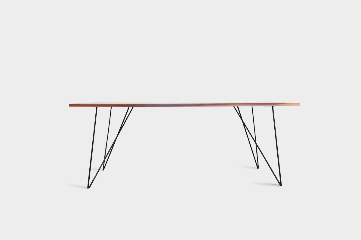 Bauhaus Walnut Dining Table on Metal Legs | AEMILIA-Hardman Design