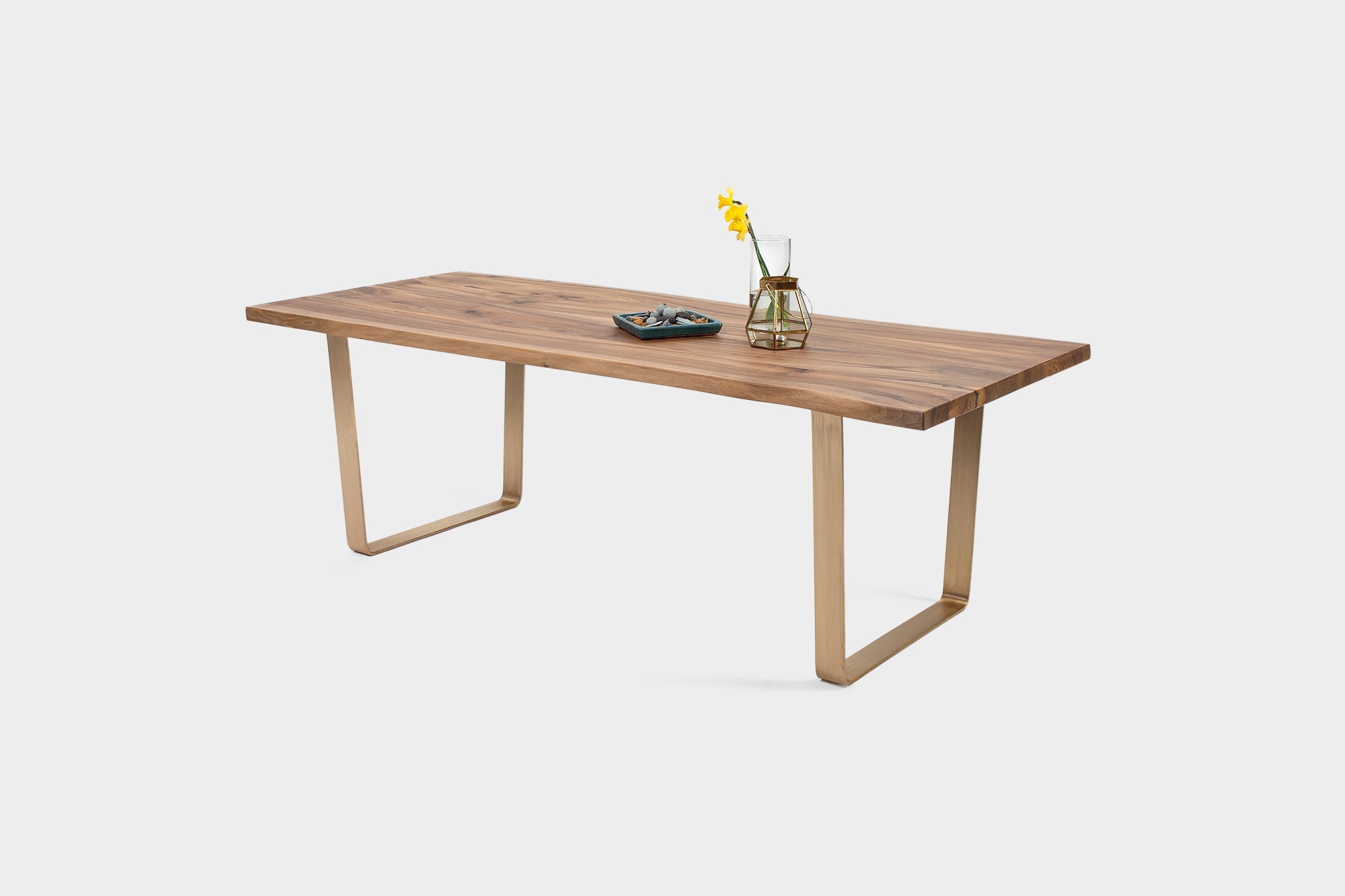 Walnut Dining Table on Brass U-Legs | MILANO-Hardman Design