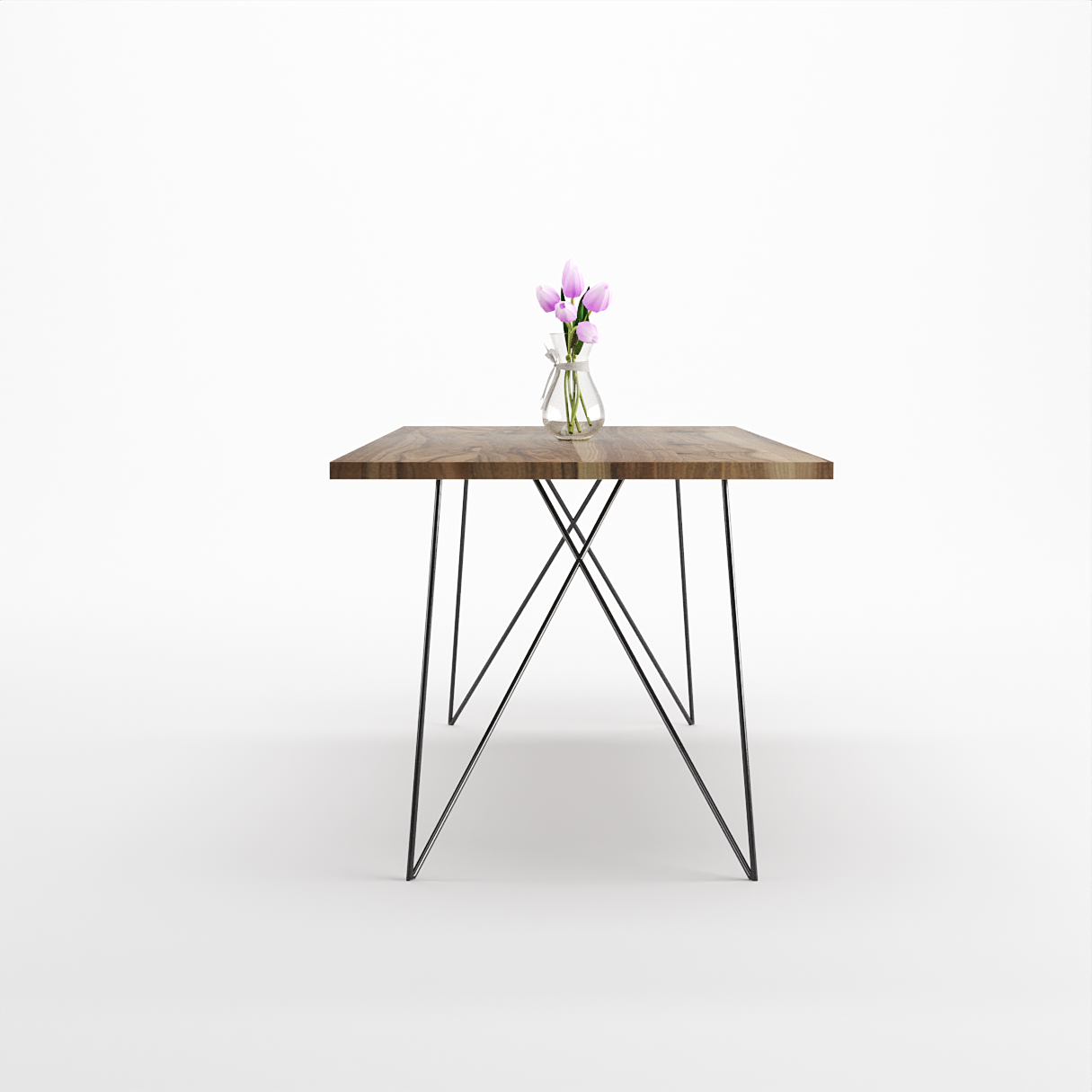 Bauhaus Walnut Dining Table on Metal Legs | AEMILIA-Hardman Design