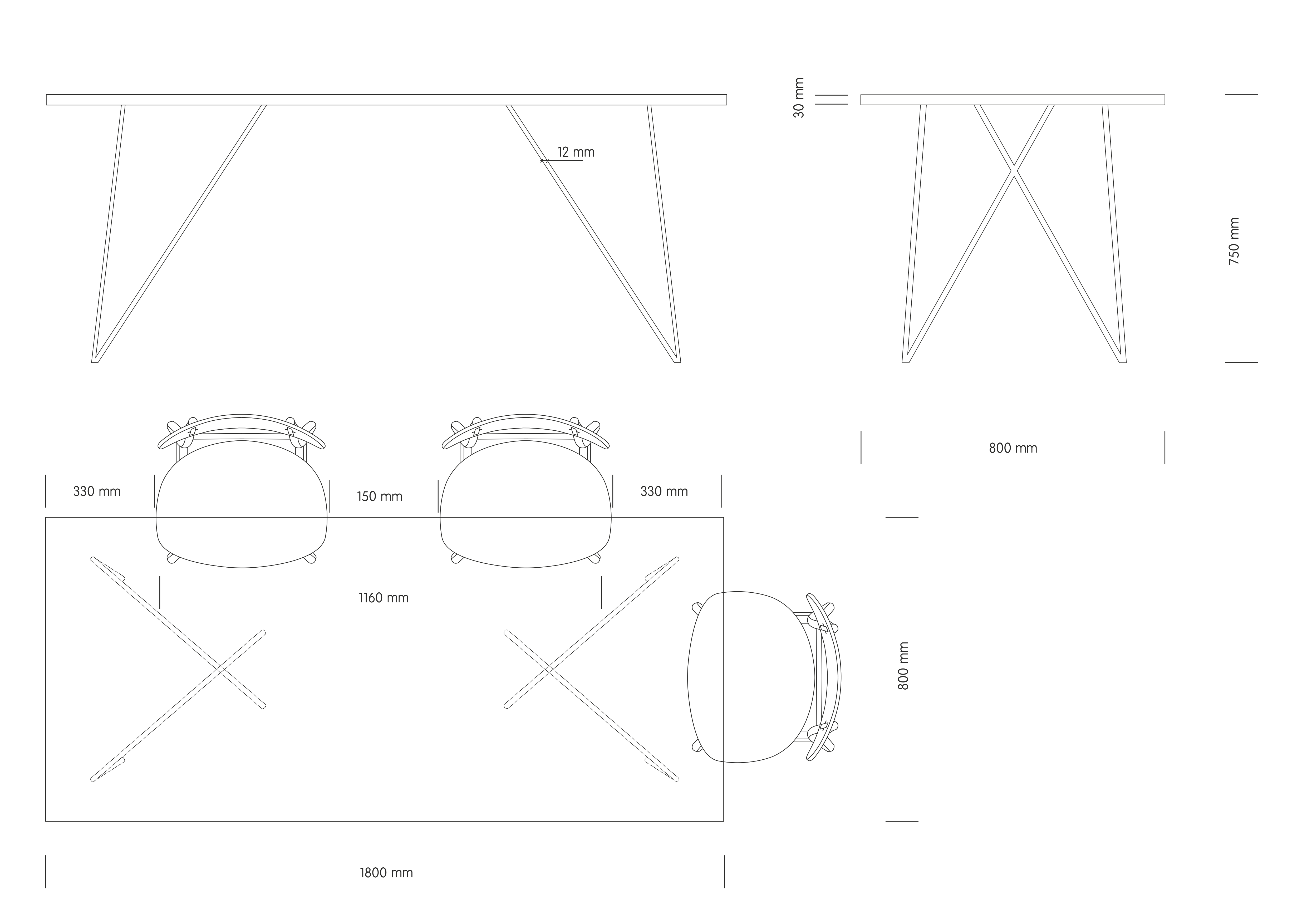 180 x 80 x 3cm