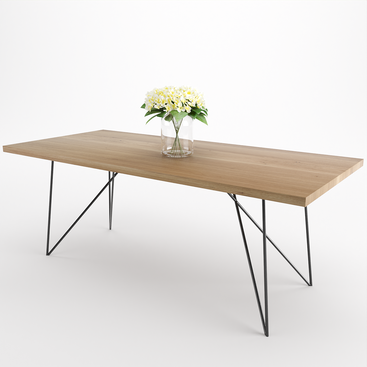 Bauhaus Walnut Dining Table on Metal Legs | AEMILIA-Hardman Design